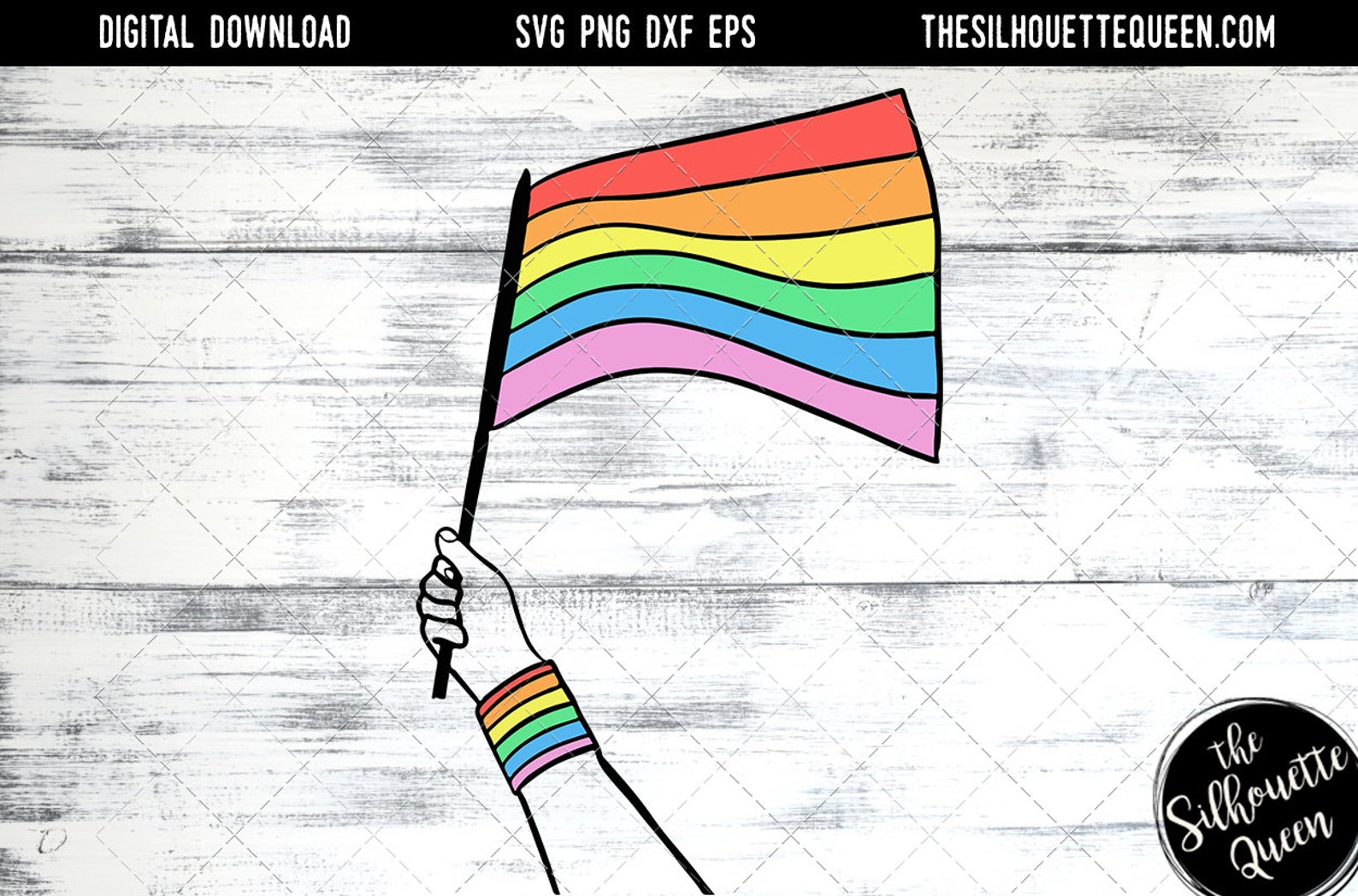 Hand Sketched Hand holding Rainbow Flag Gay Pride Lesbian Etsy