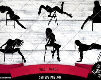 Chair Dance Silhouette Vector  |Chair Dance SVG  | Clipart  | Graphic | Cutting files for Cricut, Silhouette