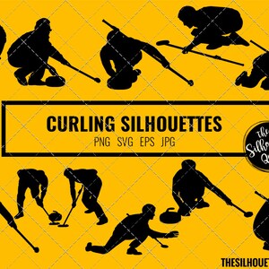 Silhueta de curling, clipart de curling, vetor de esportes de curling, Curling Svg, png, arquivos de corte cricut jpg