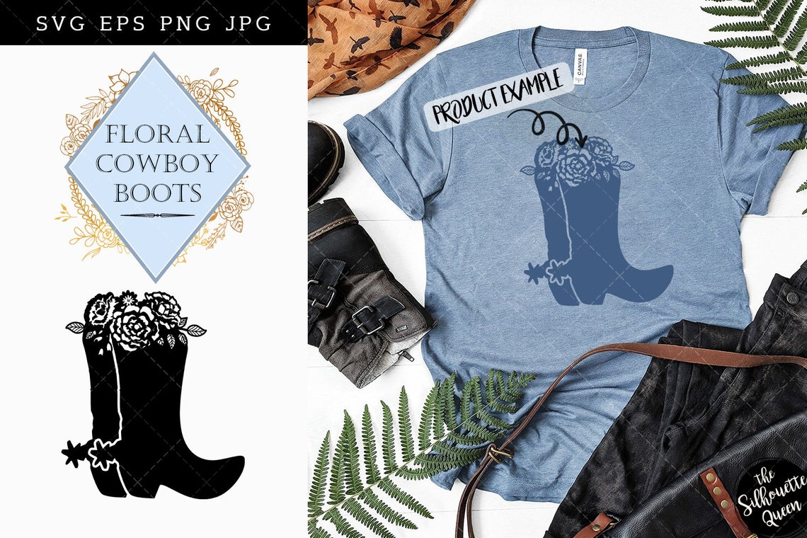Floral Cowboy Boot SVG File Cowgirl SVG File Western SVG | Etsy