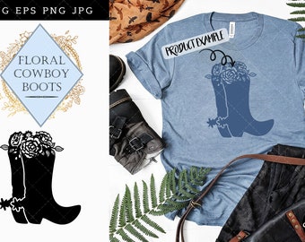 Floral Cowboy Boot SVG File - Cowgirl SVG File - Western SVG, cuttable, Cowboy, cut files, silhouette studio, cricut files, vector eps