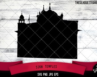 Sikh Temples SVG,  Silhouette, Logo, Sikh Temples SVG Cut Files for Cricut Design, Sikh Temples  Digital Commercial Clipart