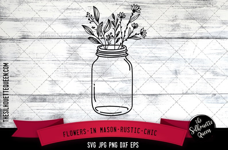 Free Free Flower Mason Jar Svg 489 SVG PNG EPS DXF File