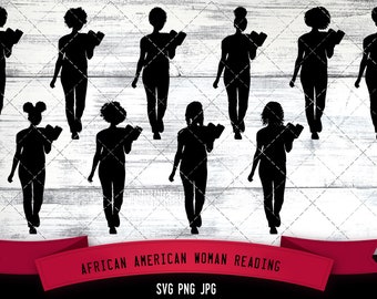 African American Woman Reading svg, African reading book, reading novel svg, I love to read, Nubian reading, cut files for cricut