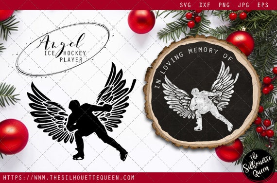 Download Free Rip Ice Hockey Player Memorial With Angel Wings Svg Sympathy Etsy SVG Cut Files