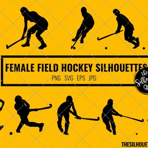 Silhouette de joueur de hockey de champ de femme, clipart féminin de joueur de hockey de champ, vecteur sportif de fille, filles Svg, png, jpg coupé de cricut de fichiers