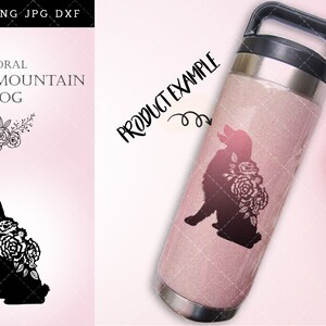Floral Berner Berghund svg-Datei für Cricut, für Silhouette, Schnitt eps, Schneidpng, schneidbares Dxf, Instant Download Design