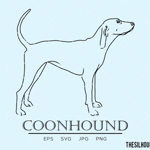 Coonhound svg, English Coonhound, Bluetick Coonhound,  dog breed, pet dog, dog lover, cut files for circuit