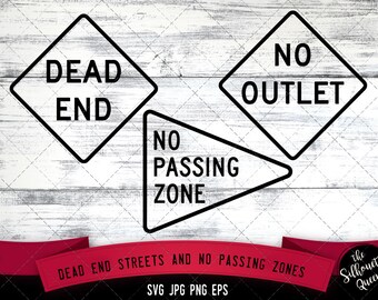 W14 series Dead end streets and no passing zones Icon SVG -Vector Symbol Commercial & Personal Use- Cricut,Silhouette,Cameo,Vinyl Cut