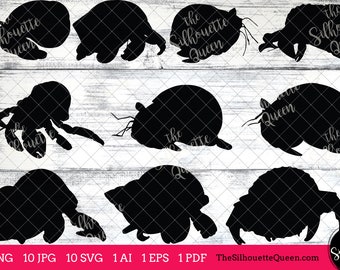 Hermit Crab svg, Crab monogram, Crab svg file, Crab cuttable, Crab svg bundle, cut files, silhouette, cricut files, vector eps, jpg