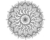 Items Similar To Peachy Kiwi Mandala Fruit Coloring Page