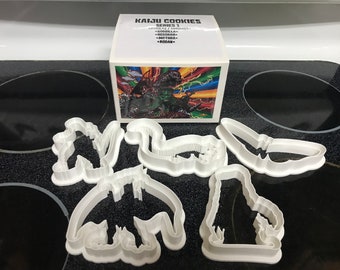 Kaiju Cookies cookie cutters set of 5 - Godzilla, Rodan, Mothra, Rodan, Angillas