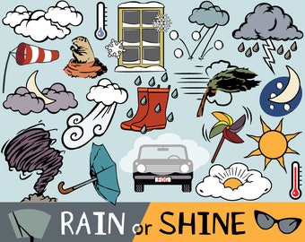 Weather Clipart, weather planner clipart, weather clip art, rain clipart, seasons clipart, storm clip art, bullet journal clipart, weather