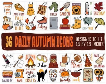 Autumn Clipart, fall sticker clipart, fall planner stickers, autumn icons, fall clipart, fall bullet journal clipart, scrapbook clipart