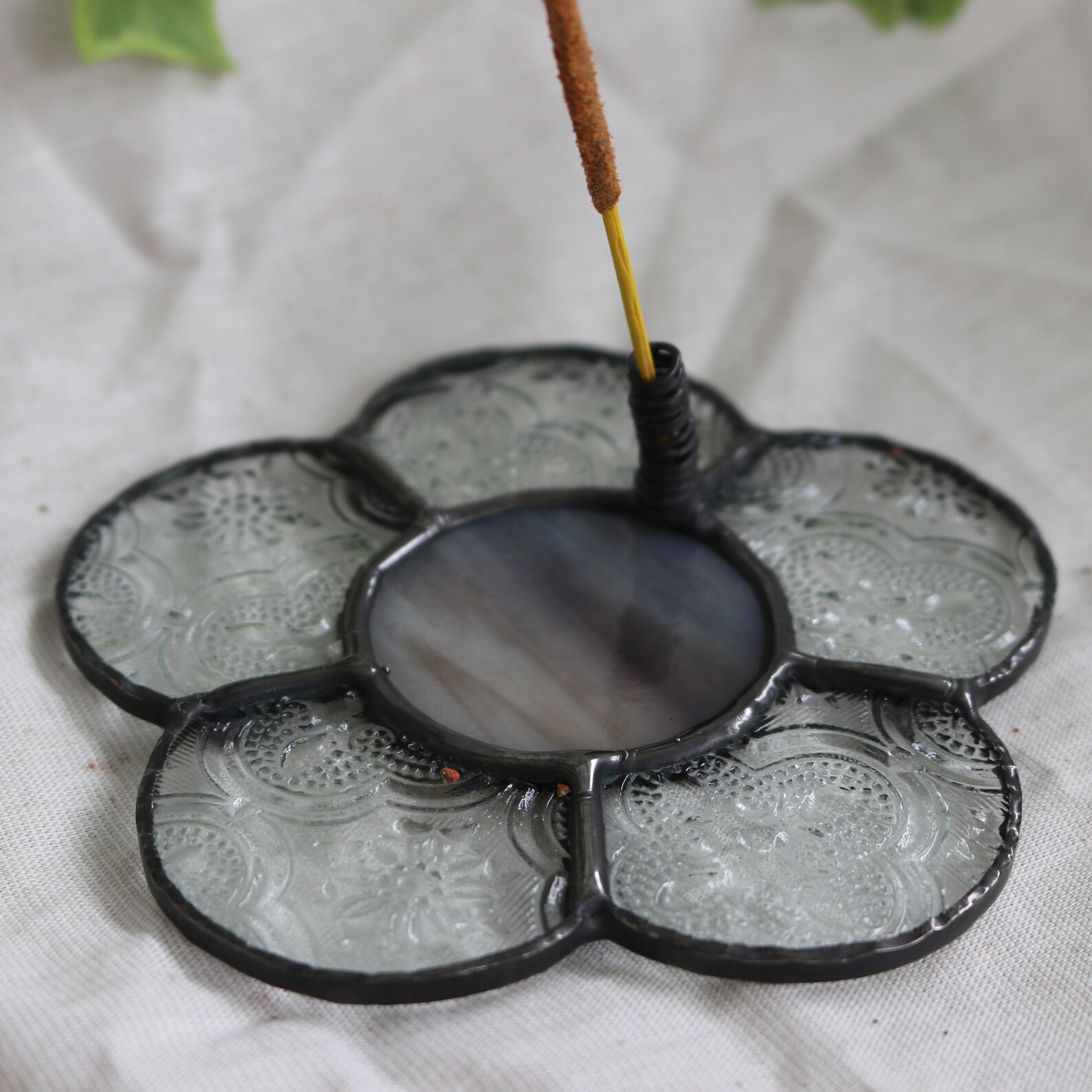 Stained Glass Retro Flower Incense Holder Etsy