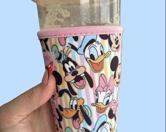 Funda para taza / Funda para café / Funda para bebida Pastel Friends