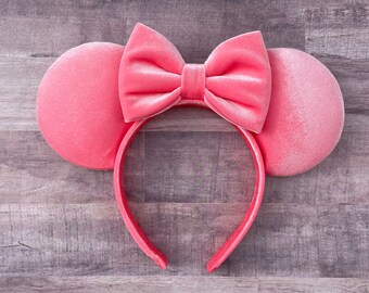 Peach Fuzz | Coral velvet mouse ears