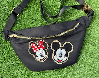 High quality | Larger Trendy Mouse Fanny Pack Waist Bag | Patch Sewn On