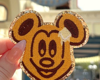 Mouse Waffle Patch: Theme Park Iron-On Applique
