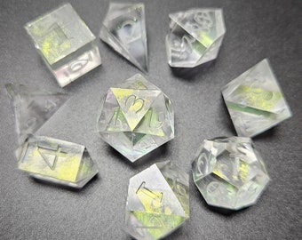 Edelsteen Olive Diamond - 9-delige dobbelstenenset