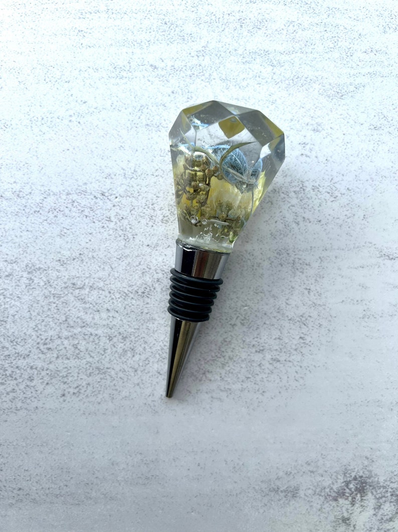 Wedding Flower Presentation Epoxy Resin Wine Bottle Stoppers Etsy