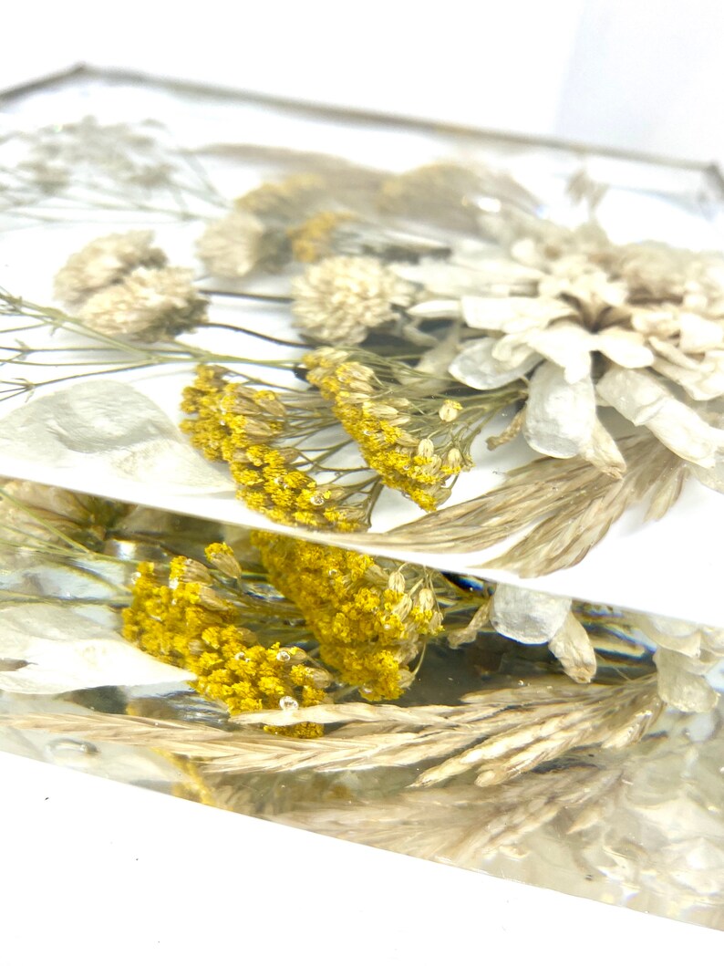 Wedding Flowers Preservation in a Resin Block Large Etsy