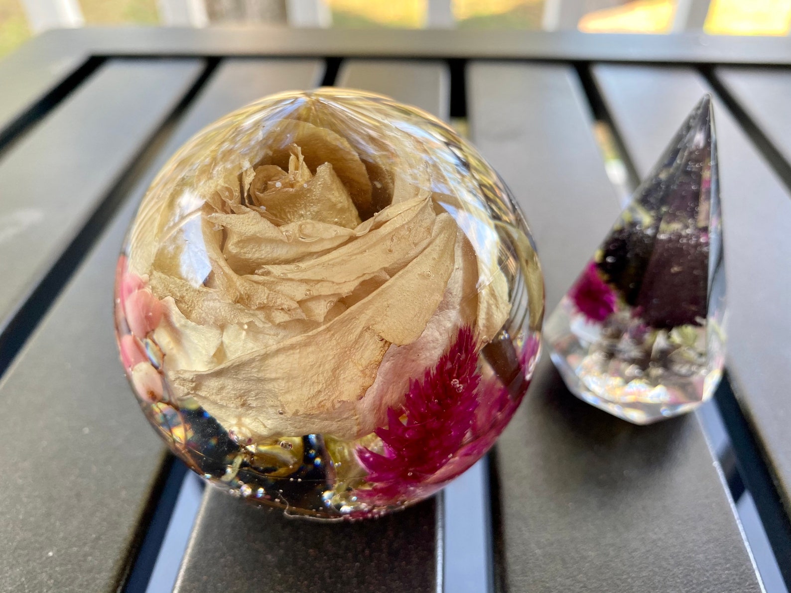 Wedding Flower Preservation Resin Sphere Shape Wedding Etsy