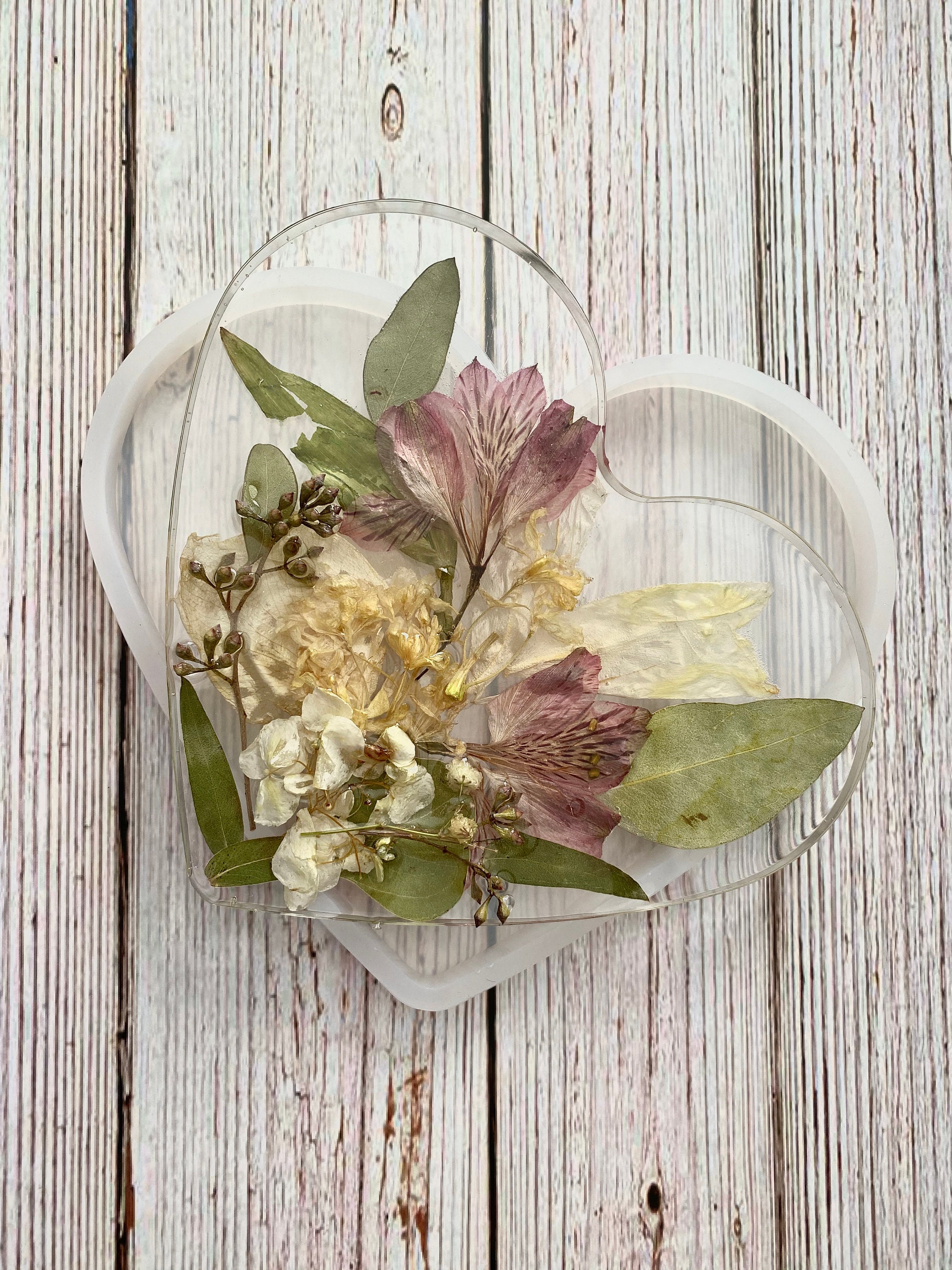 Resin Art Heart shape Wedding Bouquet Preservation Keepsake Etsy