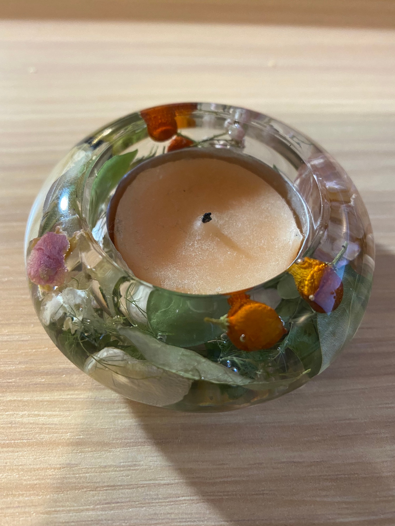 Epoxy Resin Candle holder from Wedding bouquet preservation Etsy