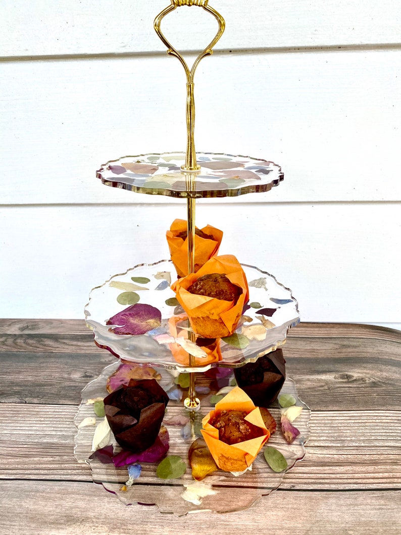 Wedding Bouquet Preservation 3 Tier Resin Cupcake Stand Etsy