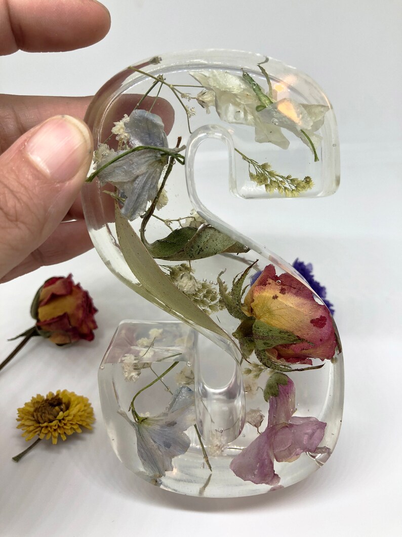 Wedding Flower Preservation Keepsake Resin Large Letters Etsy