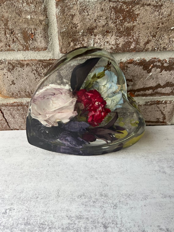 DIY Wedding Bouquet Keepsake Resin Cube Large Heart Flowers