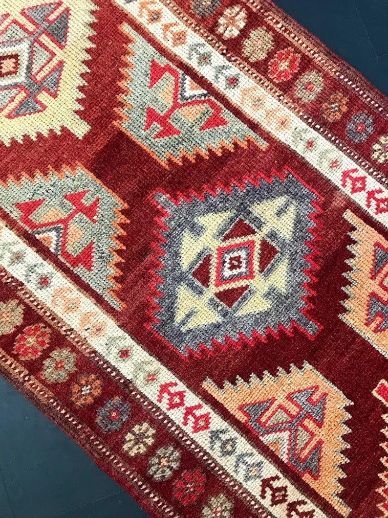 Vintage Turkish Rug Runner 2'10 X 12'10 Etsy