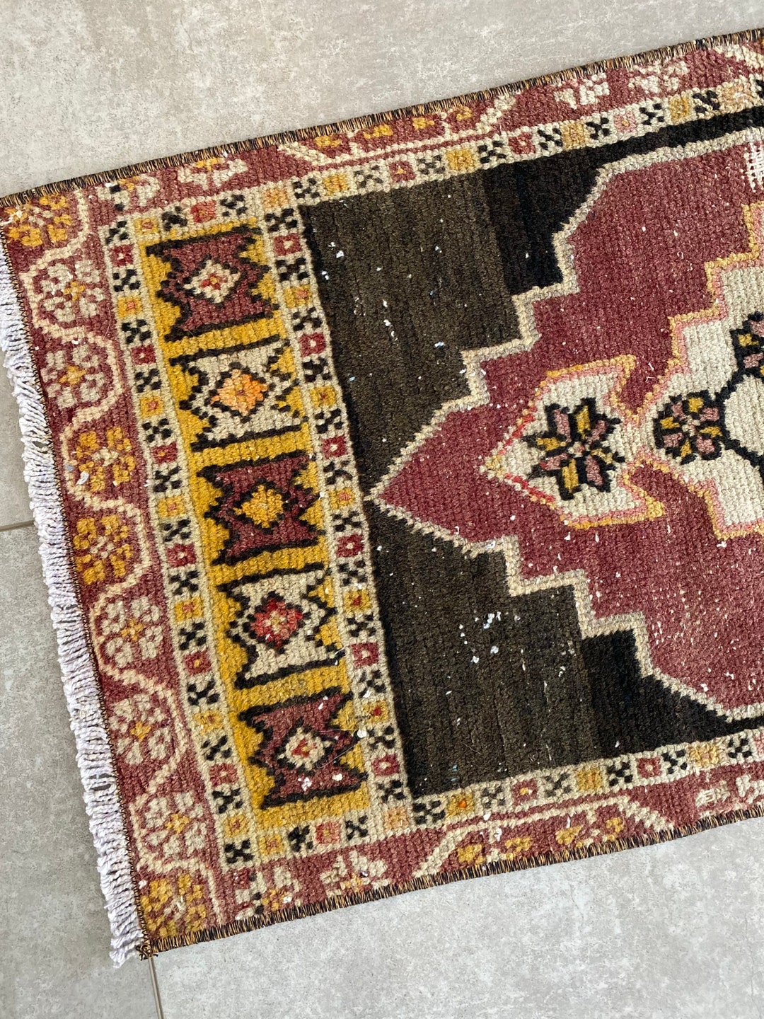 Vintage Mini Turkish Rug, Small Turkish Rug, Vintage Bathmat, Mini ...