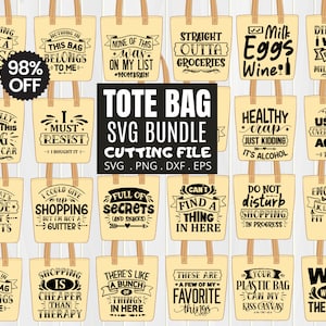 Tote Bag svg Bundle, Funny Tote Bag svg, Tote Bag Quotes, Shopping Bag svg, Tote Bag Saying svg,  Digital Download MBS-0546