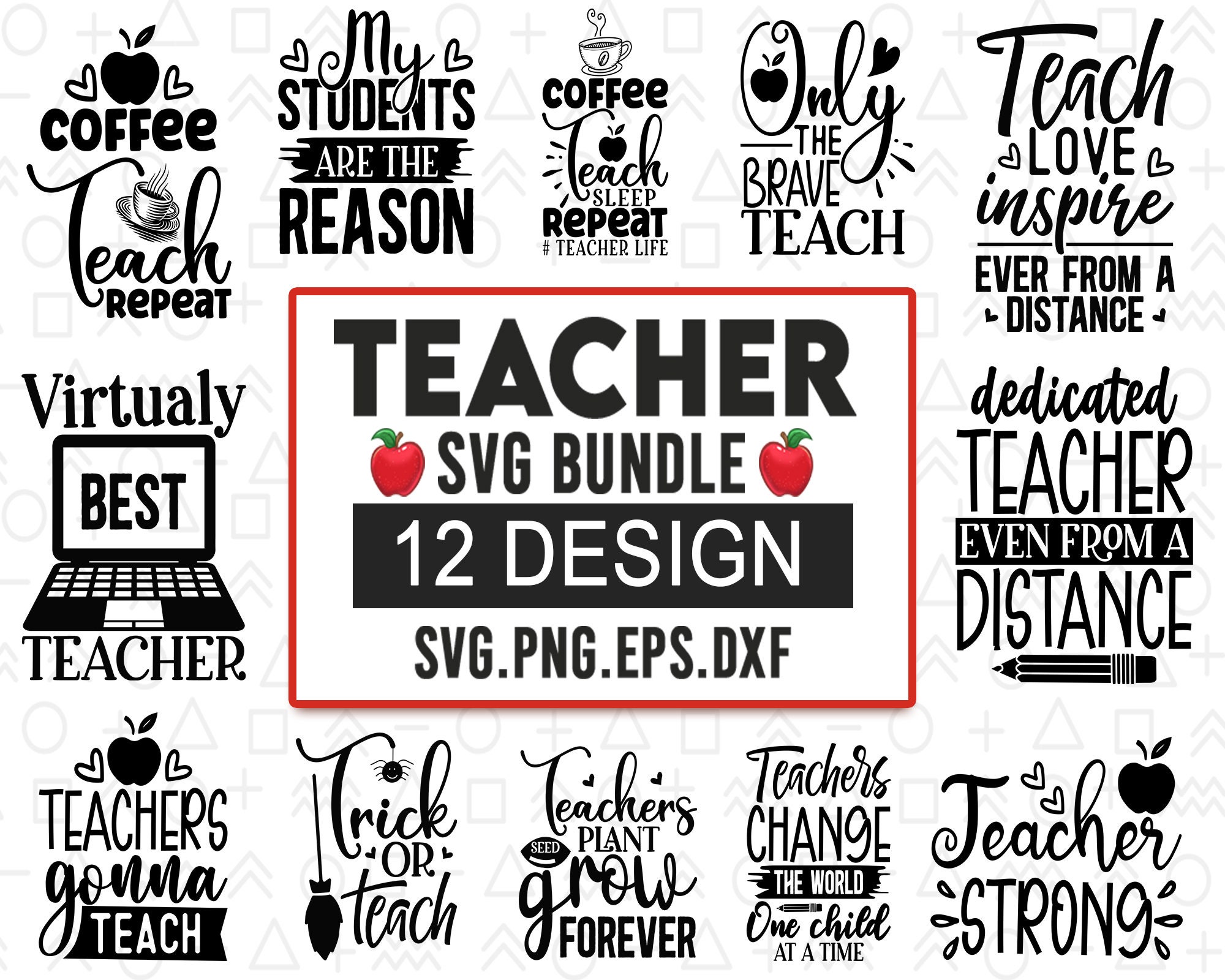 Teacher Svg Bundle Svg Files For Silhouette Files For Cricut Svg Dxf ...