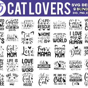 Katzen SVG Bundle, Katzen svg, Katze Mama svg, Fell Mama svg, Haustier Liebhaber svg, Kätzchen svg, Katze Lustige Zitate svg, Digitaler Download MBS-0213
