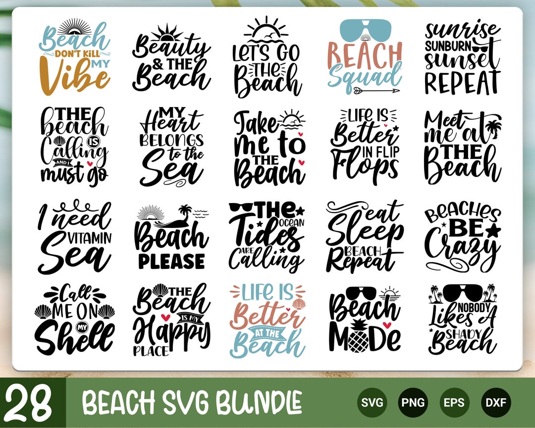 Beach SVG Bundle Summer Svg Bundle Beach Cricut Files Beach - Etsy UK