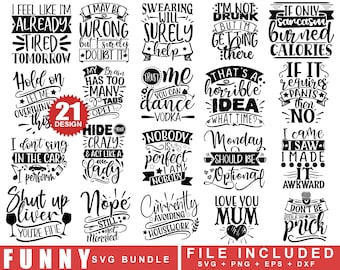 Funny svg bundle, Funny png Bundle, Funny Quotes svg, Funny Saying svg, Sarcasm svg, Sarcastic svg files, Digital Download MBS-0301