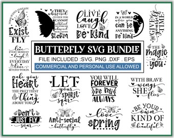 Butterfly svg bundle, Butterfly for Cricut, Flower and Butterfly, bundle svg,  Digital Download MBS-0036