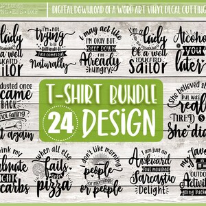 Tshirt Zitat SVG Bundle, Tshirt Design, Print On Demand, lustige Zitate Tshirt Design, T Shirt Design Bundle, digitaler Download MBS-0332