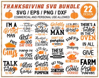 Thanksgiving SVG  Bundle, Thanksgiving svg, Thankful svg, SVG files for cricut, Thanksgiving shirt,  Digital Download MBS-0275