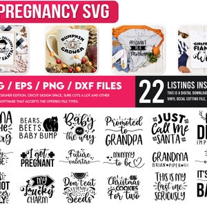 Embarazo SVG Bundle, Camisa de maternidad SVG, Embarazo Cricut svg, Futura mamá, Embarazada svg, Citas de embarazo svg, Descarga digital MBS-0152
