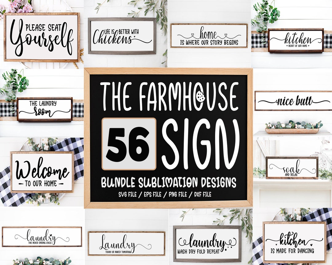 Farmhouse Svg Bundle Family Svg Kitchen Svg Samily Sign - Etsy UK