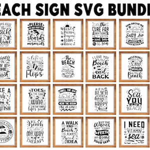 Paquete SVG de signo de playa, paquete de svg de verano de signo de vida de playa, citas de playa svg, playa diciendo svg, playa divertido svg, descarga digital MBS-0292