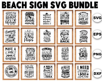 Beach Sign SVG Bundle, Beach Life Sign Summer svg Bundle, Beach Quotes svg, Beach Saying svg, Beach Funny svg, Digital Download MBS-0292