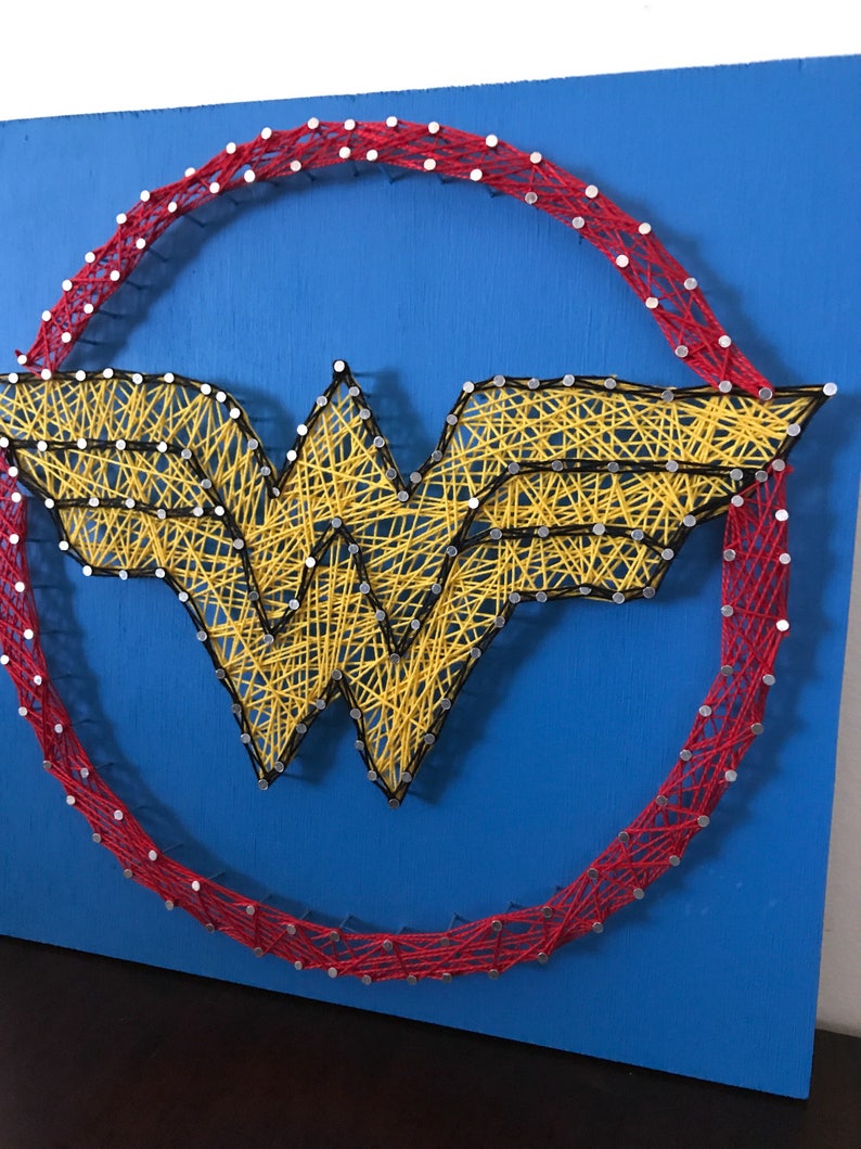Superhero Logo String Art Superman Batman Wonder Woman Etsy