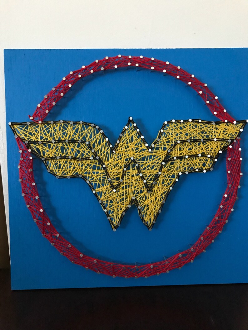 Superhero Logo String Art Superman Batman Wonder Woman Etsy