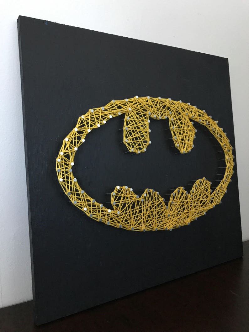 Superhero Logo String Art Superman Batman Wonder Woman Etsy