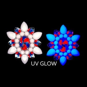 4th of JULY GLOW PASTIES- Reusable Nipple Covers-Festival Wear- Burlesque Pasties - Sexy Lingerie